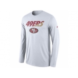 Men's San Francisco 49ers Nike White Legend Staff Practice Long Sleeves Performance T-Shirt