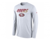 Men's San Francisco 49ers Nike White Legend Staff Practice Long Sleeves Performance T-Shirt