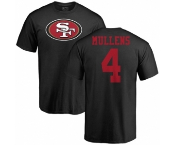 NFL Nike San Francisco 49ers #4 Nick Mullens Black Name & Number Logo T-Shirt