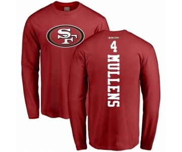 NFL Nike San Francisco 49ers #4 Nick Mullens Red Backer Long Sleeve T-Shirt