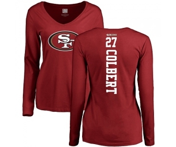 Football Women's San Francisco 49ers #27 Adrian Colbert Red Backer Long Sleeve T-Shirt