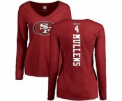 NFL Women's Nike San Francisco 49ers #4 Nick Mullens Red Backer Long Sleeve T-Shirt