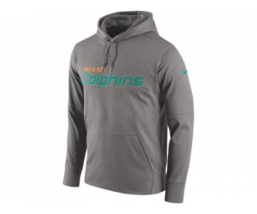Men Miami Dolphins Nike Gray Circuit Wordmark Essential Performance Pullover Hoodie