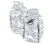 Men's Miami Dolphins 2024 Arctic Camo Salute To Service Club Fleece Pullover Hoodie