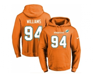 Nike Miami Dolphins #94 Mario Williams Orange Name & Number Pullover NFL Hoodie