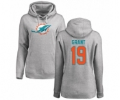 NFL Women's Nike Miami Dolphins #19 Jakeem Grant Ash Name & Number Logo Pullover Hoodie