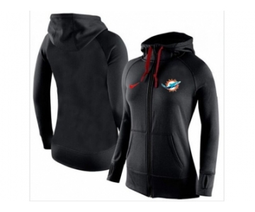 Women Nike Miami Dolphins Full-Zip Performance Hoodie Black