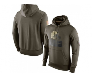 Men''s Cleveland Browns Nike Olive Salute To Service KO Performance Hoodie