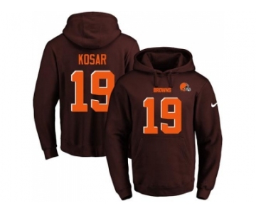 Nike Cleveland Browns #19 Bernie Kosar Brown Name & Number Pullover NFL Hoodie