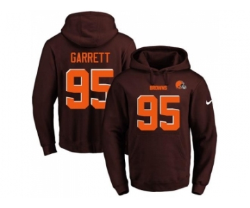 Nike Cleveland Browns #95 Myles Garrett Brown Name & Number Pullover NFL Hoodie