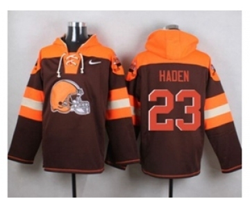 Nike Cleverland Browns #23 Joe Haden Brown Player Pullover NFL Hoodie