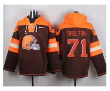 Nike Cleverland Browns #71 Danny Shelton Brown Player Pullover NFL Hoodie