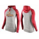 Women Nike Cleveland Browns Performance Hoodie Grey & Red_1