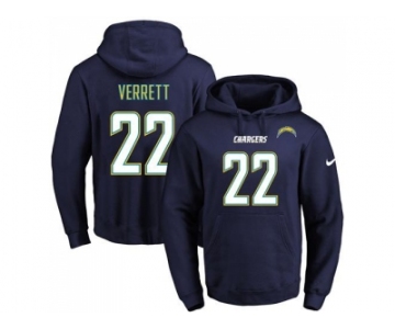Nike San Diego Chargers #22 Jason Verrett Navy Blue Name & Number Pullover NFL Hoodie