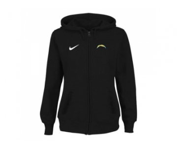 Women San Diego Chargers Stadium Rally Full Zip Hoodie Black