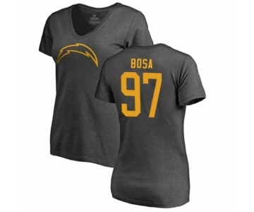 Football Women's Los Angeles Chargers #97 Joey Bosa Ash One Color T-Shirt