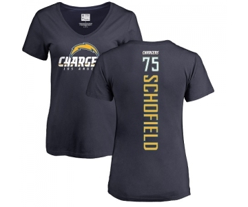 NFL Women's Nike Los Angeles Chargers #75 Michael Schofield Navy Blue Backer T-Shirt