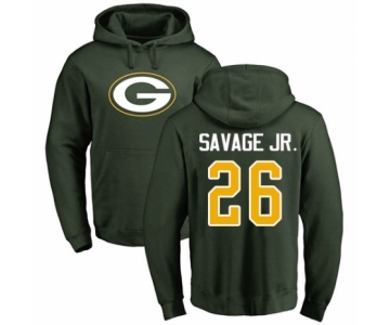 Football Green Bay Packers #26 Darnell Savage Jr. Green Name & Number Logo Pullover Hoodie