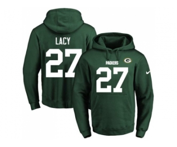 Nike Green Bay Packers #27 Eddie Lacy Green Name & Number Pullover NFL Hoodie