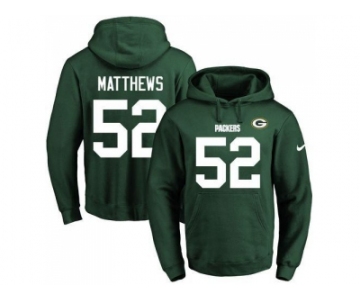 Nike Green Bay Packers #52 Clay Matthews Green Name & Number Pullover NFL Hoodie