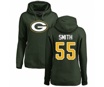 Football Women's Green Bay Packers #55 Za'Darius Smith Green Name & Number Logo Pullover Hoodie