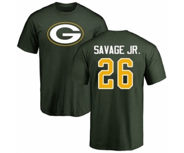 Football Green Bay Packers #26 Darnell Savage Jr. Green Name & Number Logo T-Shirt