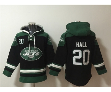 Men's New York Jets #20 Breece Hall Black Ageless Must-Have Lace-Up Pullover Hoodie