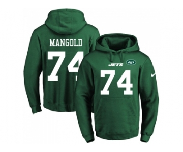 Nike New York Jets #74 Nick Mangold Green Name & Number Pullover NFL Hoodie