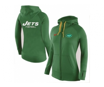 Women Nike New York Jets Full-Zip Performance Hoodie Green