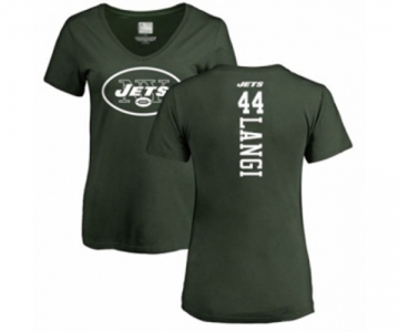Football Women's New York Jets #44 Harvey Langi Green Backer T-Shirt