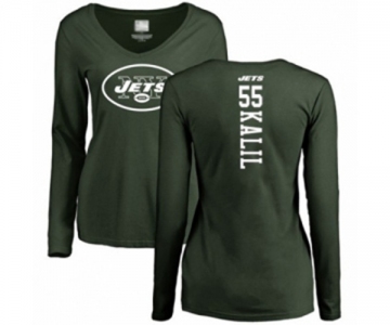 Football Women's New York Jets #55 Ryan Kalil Green Backer Long Sleeve T-Shirt