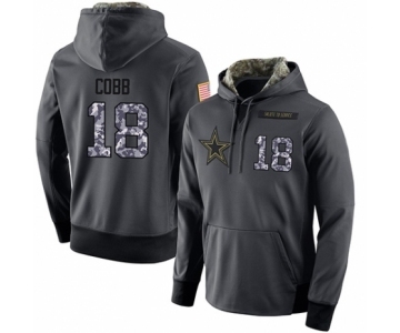 Football Men's Dallas Cowboys #18 Randall Cobb Stitched Black Anthracite Salute to Service Player Performance Hoodie