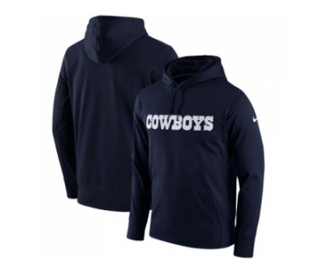 Men Dallas Cowboys Nike Navy Performance Circuit Wordmark Essential Pullover Hoodie