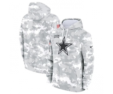 Men's Dallas Cowboys 2024 Arctic Camo Salute To Service Club Fleece Pullover Hoodie