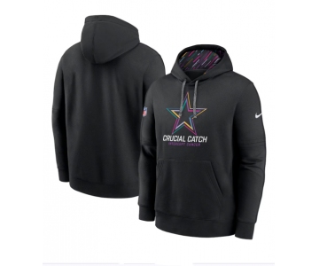 Men's Dallas Cowboys 2024 NFL Crucial Catch Club Black Performance Pullover Hoodie