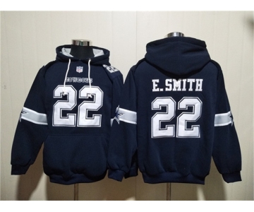Men's Dallas Cowboys #22 Emmitt Smith Navy Ageless Must-Have Lace-Up Pullover Hoodie