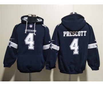 Men's Dallas Cowboys #4 Dak Prescott Navy Ageless Must-Have Lace-Up Pullover Hoodie
