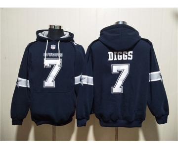 Men's Dallas Cowboys #7 Trevon Diggs Navy Ageless Must-Have Lace-Up Pullover Hoodie