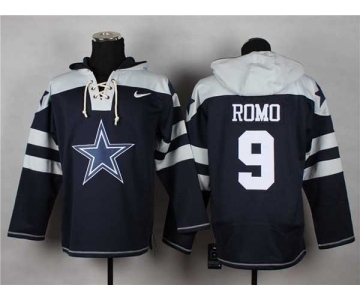 nike nfl jerseys dallas cowboys #9 romo white-blue[pullover hooded sweatshirt]