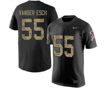 NFL Men's Nike Dallas Cowboys #55 Leighton Vander Esch Black Camo Salute to Service T-Shirt
