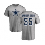 NFL Nike Dallas Cowboys #55 Leighton Vander Esch Ash Name & Number Logo T-Shirt