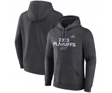 Men's Buffalo Bills Heather Charcoal 2023 Playoffs Fleece Pullover Hoodie