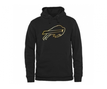Men''s Buffalo Bills Pro Line Black Gold Collection Pullover Hoodie