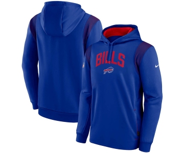 Men's Buffalo Bills Royal Sideline Stack Performance Pullover Hoodie