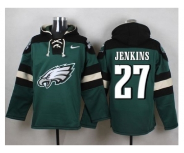 Men Nike Philadelphia Eagles #27 Malcolm Jenkins Green Player Pullover Hoodie