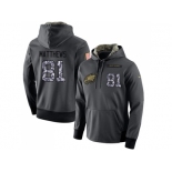 NFL Men's Nike Philadelphia Eagles #81 Jordan Matthews Stitched Black Anthracite Salute to Service Player Performance Hoodie