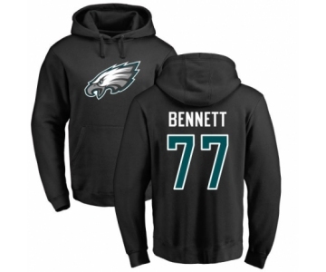 Nike Philadelphia Eagles #77 Michael Bennett Black Name & Number Logo Pullover Hoodie