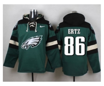 Nike Philadelphia Eagles #86 Zach Ertz Green Player Pullover Hoodie