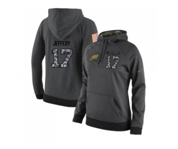 NFL Women's Nike Philadelphia Eagles #17 Alshon Jeffery Stitched Black Anthracite Salute to Service Player Performance Hoodie