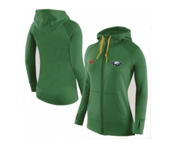 Women Nike Philadelphia Eagles Full-Zip Performance Hoodie Green